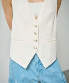 GRACE CONTINENTAL リネン混ツイルジレ