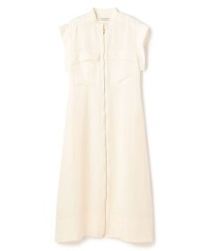 BEIGE， BERNARD / リネン混 フロントジップ スタンドカラードレス