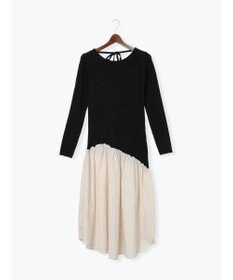 Te chichi 【宮本茉由着用】リブニットドッキングアシメワンピース