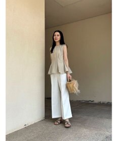 Green Parks AnriettMusee ノースリーブタックペプラムブラウス