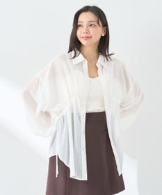 earth music&ecology ウエストドロストシアーシャツ