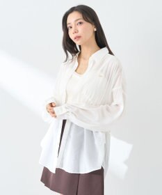 earth music&ecology ウエストドロストシアーシャツ