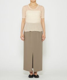 uncrave 【手洗い可】シアー ランダムリブ Uネック カットソー（uncrave STANDARD）