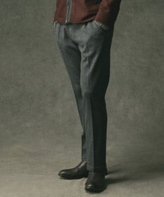 JOSEPH ABBOUD 【キングサイズ・軽量/ストレッチ/尾州産ジャージー素材】ウールミルドジャージータック パンツ