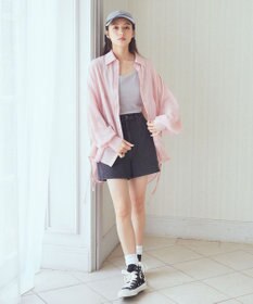 earth music&ecology ウエストドロストシアーシャツ