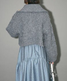 Green Parks フロントジップビックカラーニットブルゾン