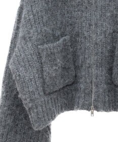 Green Parks フロントジップビックカラーニットブルゾン