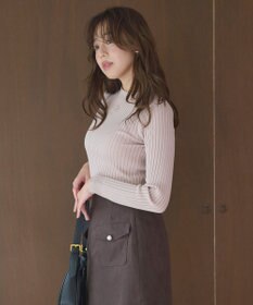 Feroux 【洗える】ロゴリブ プルオーバー ニット