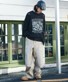 WEGO グラフィックダメージニットプルオーバー