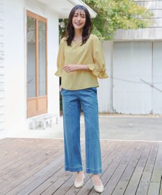 Tiaclasse 【洗える】リボンフレアスリーブブラウス