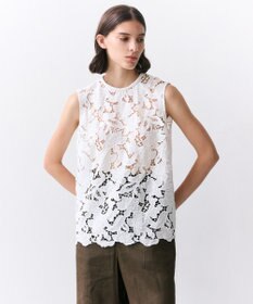 BEIGE， CITRINE / エンブロイダリーレースノースリーブブブラウス