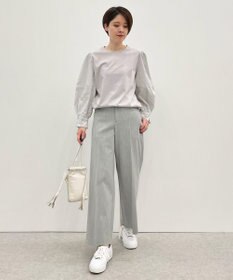 自由区 L スムースコンビ ボリューム袖カットソー