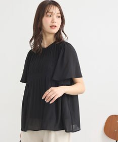 earth music&ecology マジョリカプリーツ半袖ブラウス