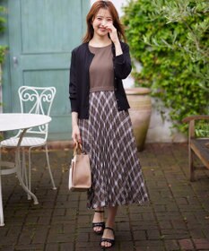 ANY SIS 【洗える】オンブレーチェックコンビ ワンピース