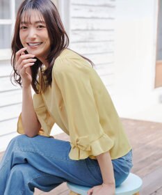 Tiaclasse 【洗える】リボンフレアスリーブブラウス
