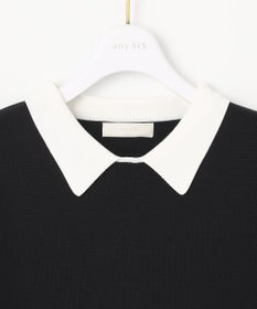 ANY SIS 【好印象企画】襟配色ニット×タックスカートセット