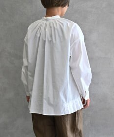 muuc 〈オーガニックコットン〉〈コットンブロード生地〉〈カラーにより異なる生地〉〈通年着られる〉コットン裾プリーツ ブラウス