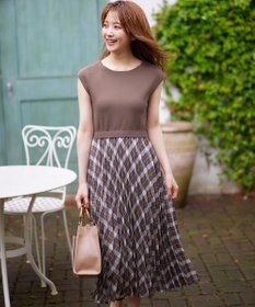 ANY SIS 【洗える】オンブレーチェックコンビ ワンピース