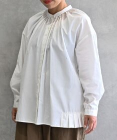 muuc 〈オーガニックコットン〉〈コットンブロード生地〉〈カラーにより異なる生地〉〈通年着られる〉コットン裾プリーツ ブラウス