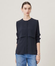 ICB L 【UVケア・速乾・接触冷感・洗える】BackSatinAmunzen デザインブラウス