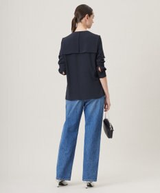 ICB L 【UVケア・速乾・接触冷感・洗える】BackSatinAmunzen デザインブラウス