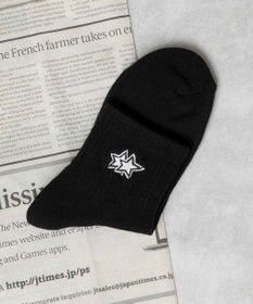 WEGO モチーフ刺繍アンクル底パイルソックス