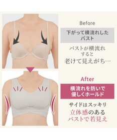 BRADELIS New York 【Yukine inc. 】ゆきねえ365綿混モアらく快適フルカップブラ24 ブラデリス ノンワイヤー 補正 ブラジャー下着 良く伸びて身体にフィット YH124301