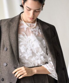 23区 【GOLD LABEL】フロッキーエンブロイダリー ブラウス