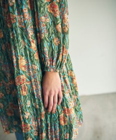 GRACE CONTINENTAL フラワープリントティアードミニワンピース