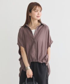 earth music&ecology 【接触冷感】裾ドロストフレンチスリーブシャツ