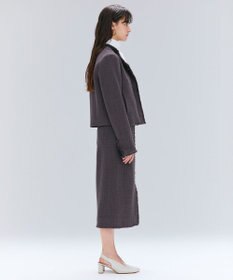 BEIGE， 【Oggi 10月号掲載】MULLIN / ウールツイードメタルボタンノーカラージャケット