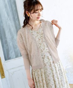 Tiaclasse L 【洗える】程良い透け感のシフォン花柄フレンチワンピース