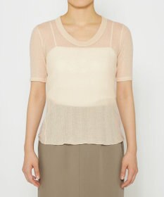 uncrave 【手洗い可】シアー ランダムリブ Uネック カットソー（uncrave STANDARD）