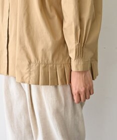 muuc 〈オーガニックコットン〉〈コットンブロード生地〉〈カラーにより異なる生地〉〈通年着られる〉コットン裾プリーツ ブラウス