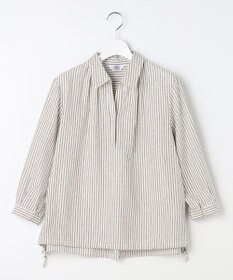 J.PRESS LADIES リネンMIX ストライプ スッキパー ブラウス