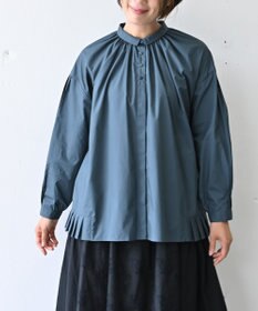 muuc 〈オーガニックコットン〉〈コットンブロード生地〉〈カラーにより異なる生地〉〈通年着られる〉コットン裾プリーツ ブラウス