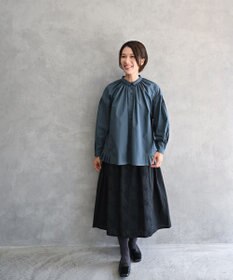 muuc 〈オーガニックコットン〉〈コットンブロード生地〉〈カラーにより異なる生地〉〈通年着られる〉コットン裾プリーツ ブラウス