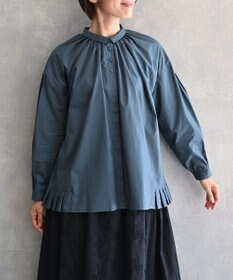 muuc 〈オーガニックコットン〉〈コットンブロード生地〉〈カラーにより異なる生地〉〈通年着られる〉コットン裾プリーツ ブラウス