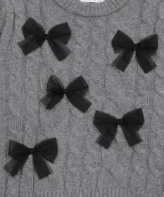 WEGO チュールリボンケーブルニット