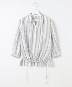 J.PRESS LADIES リネンMIX ストライプ スッキパー ブラウス