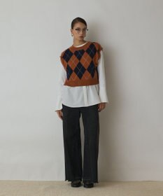 GRACE CONTINENTAL アーガイルニットベスト