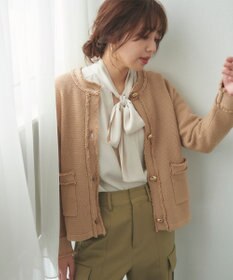 Feroux 【ONWARD CROSSET MAG掲載】ツイードライクニット ジャケット