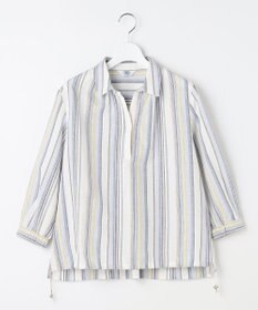 J.PRESS LADIES リネンMIX ストライプ スッキパー ブラウス