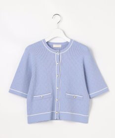 ANY SIS バイカラーニット カーディガン