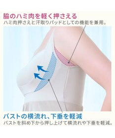 BRADELIS New York 【BRADELIS NewYork peace】綿混楽々dailyバストスリップ25  ノンワイヤー 補正下着 カップ付き ブラキャミ ブラトップ