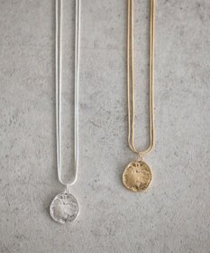 earth music&ecology レイヤードチェーンメダリオンネックレス