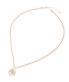 earth music&ecology レイヤードチェーンメダリオンネックレス