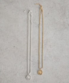 earth music&ecology レイヤードチェーンメダリオンネックレス