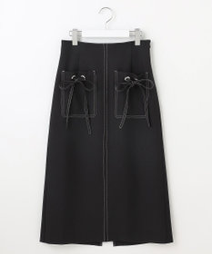 Feroux 【洗える】リボンポケット付きIライン スカート