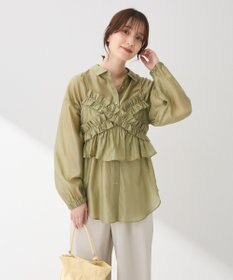 Green Parks ＳＥＴ２点フリルビスチェ＋シャツチュニック